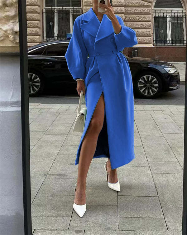 EP | Manteau en laine vintage avec manches lanterne et revers