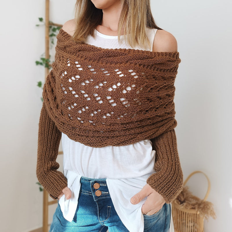 SL | Elégant pull-over cache-cœur en tricot avec détail ajouré