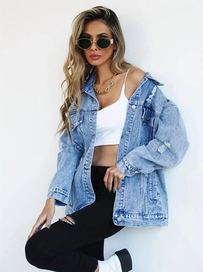 EP | Veste denim oversized tendance pour femmes
