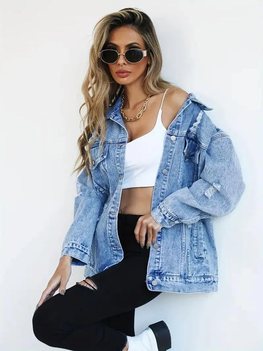 EP | Veste denim oversized tendance pour femmes