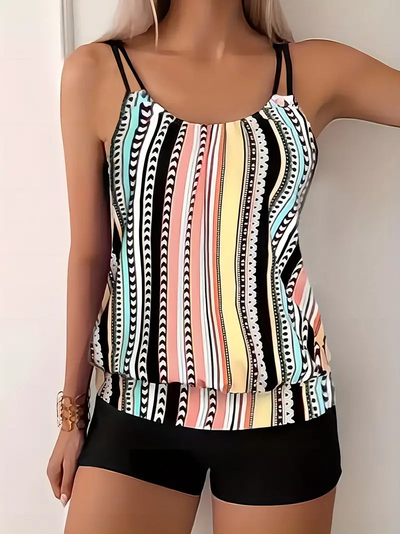 SL | Tankini rayé imprimé