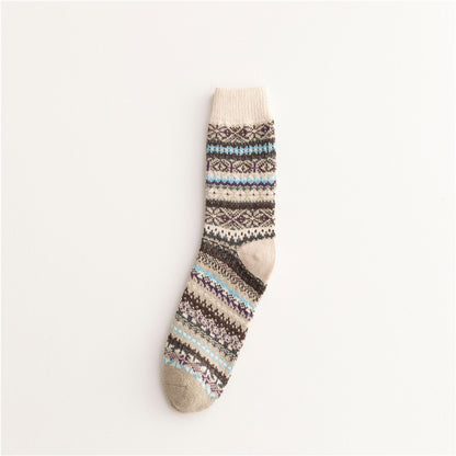 Soft Warm Retro Tribal Color Block Socks artswardrobe