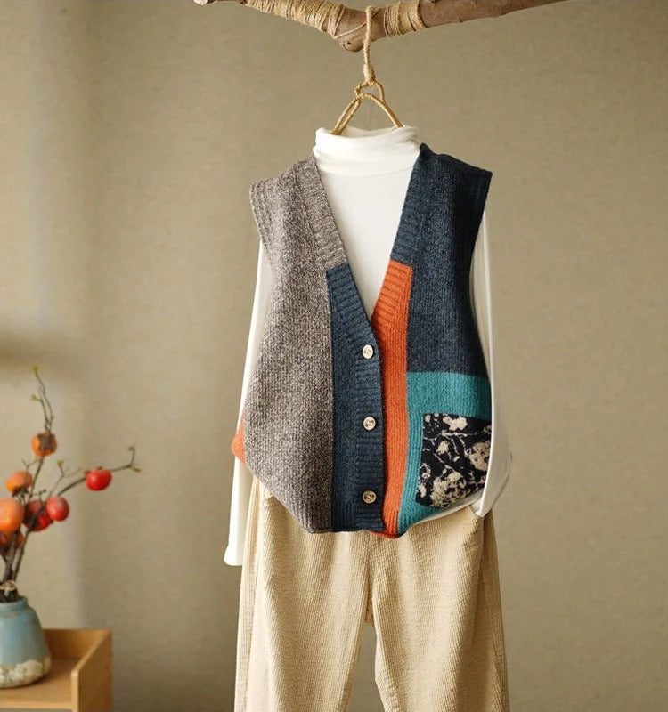 EP | Gilet tricoté en design colorblock