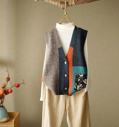 EP | Gilet tricoté en design colorblock