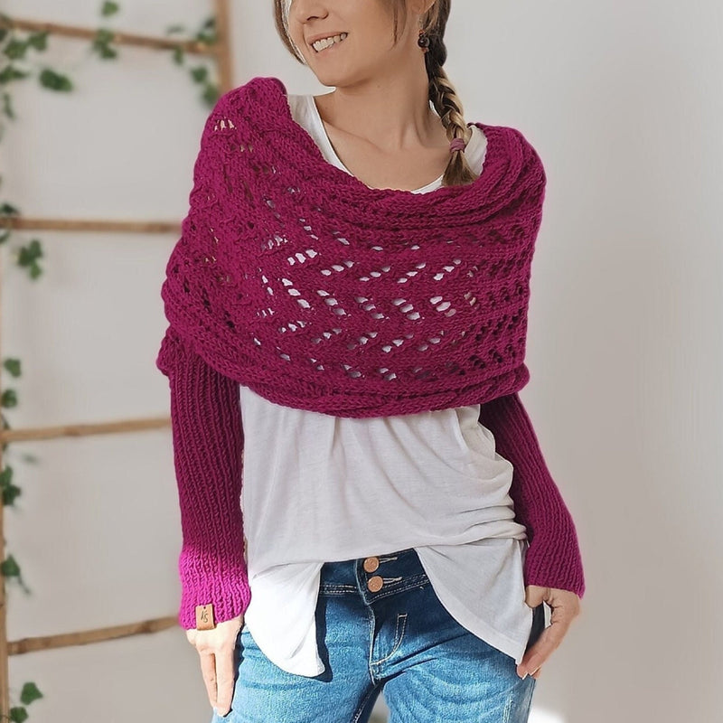 SL | Elégant pull-over cache-cœur en tricot avec détail ajouré