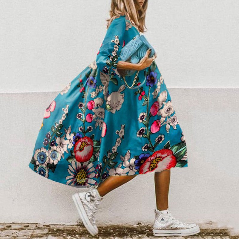 SL | Robe midi fluide avec motif floral