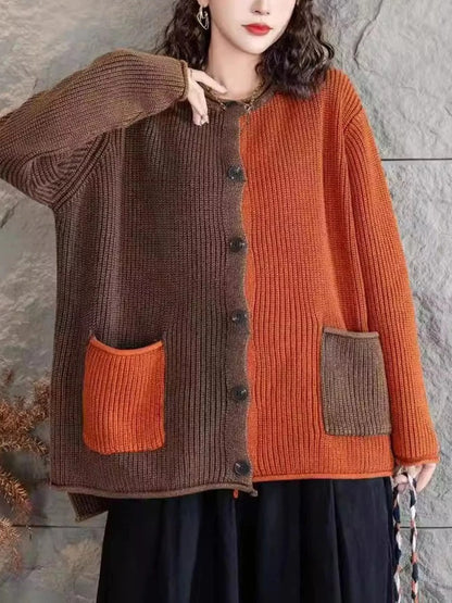 EP | Elégant cardigan en tricot avec dégradé de couleurs et boutons