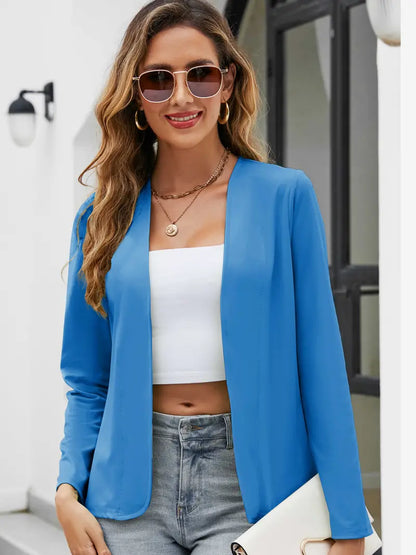 EP | blazer décontracté à manches longues, ouvert sur le devant