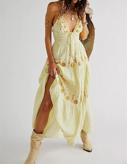 SL | Robe maxi brodée Bohème