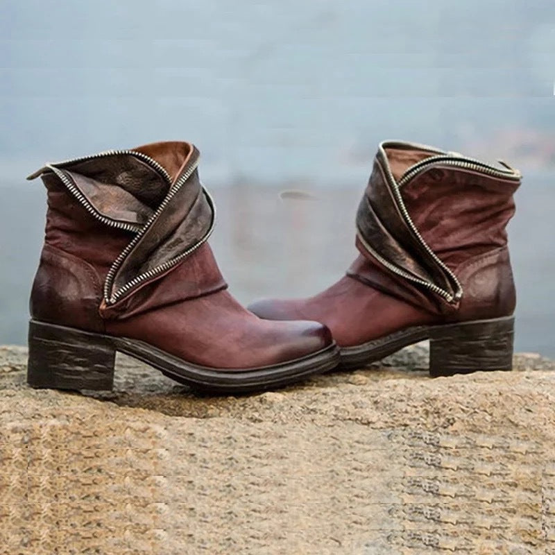 SL | Noble bottines rabattables avec fermeture éclair