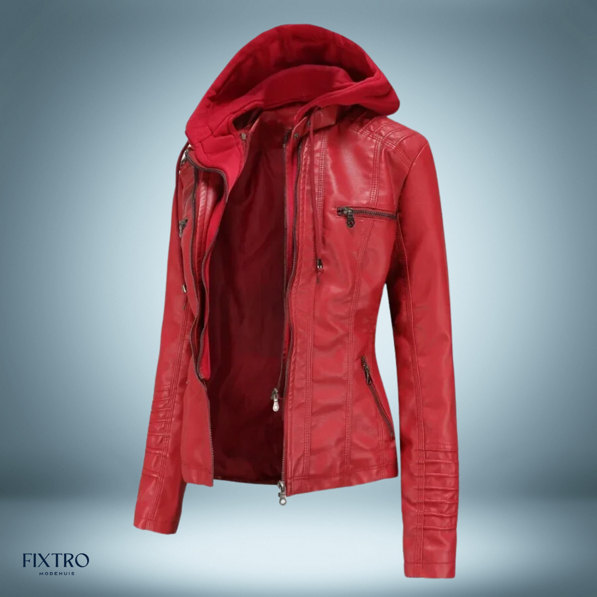 EP | Veste en cuir avec capuche