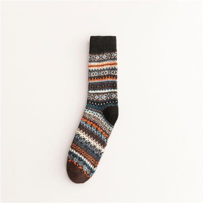 Soft Warm Retro Tribal Color Block Socks artswardrobe