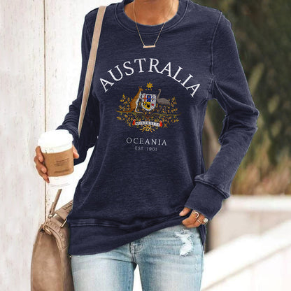 Comstylish Australia Oceania 1901 Printed Casual Sweatshirt