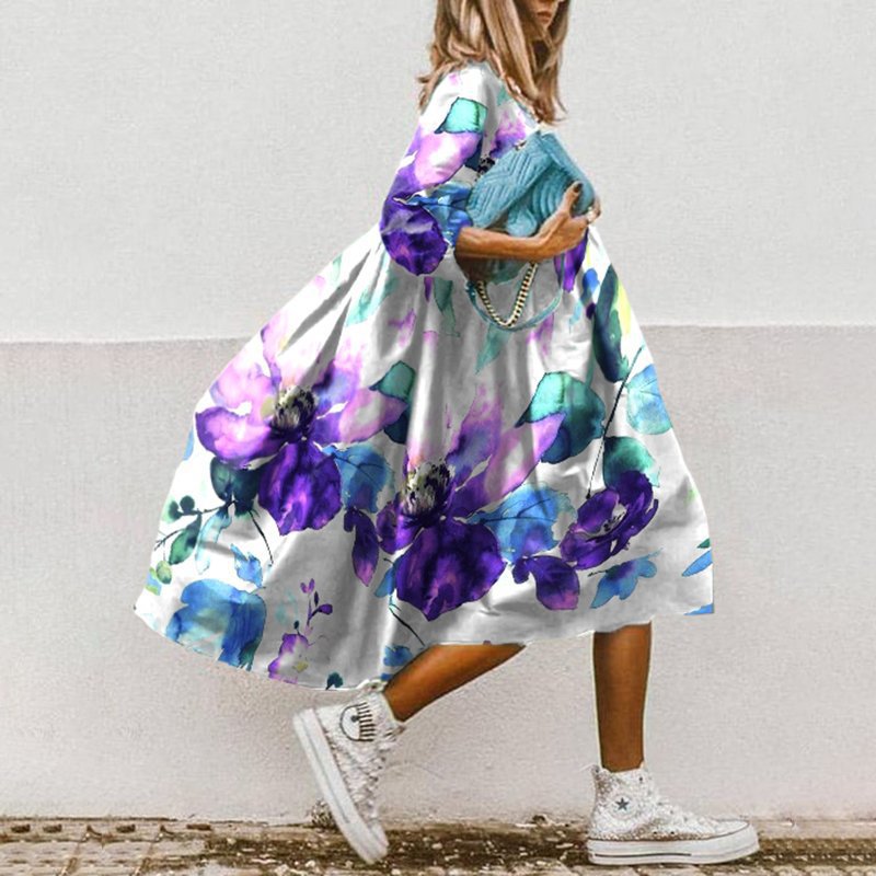 SL | Robe midi fluide avec motif floral