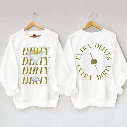 Comstylish Dirty Martini Printed Crew Neck Sweatshirt