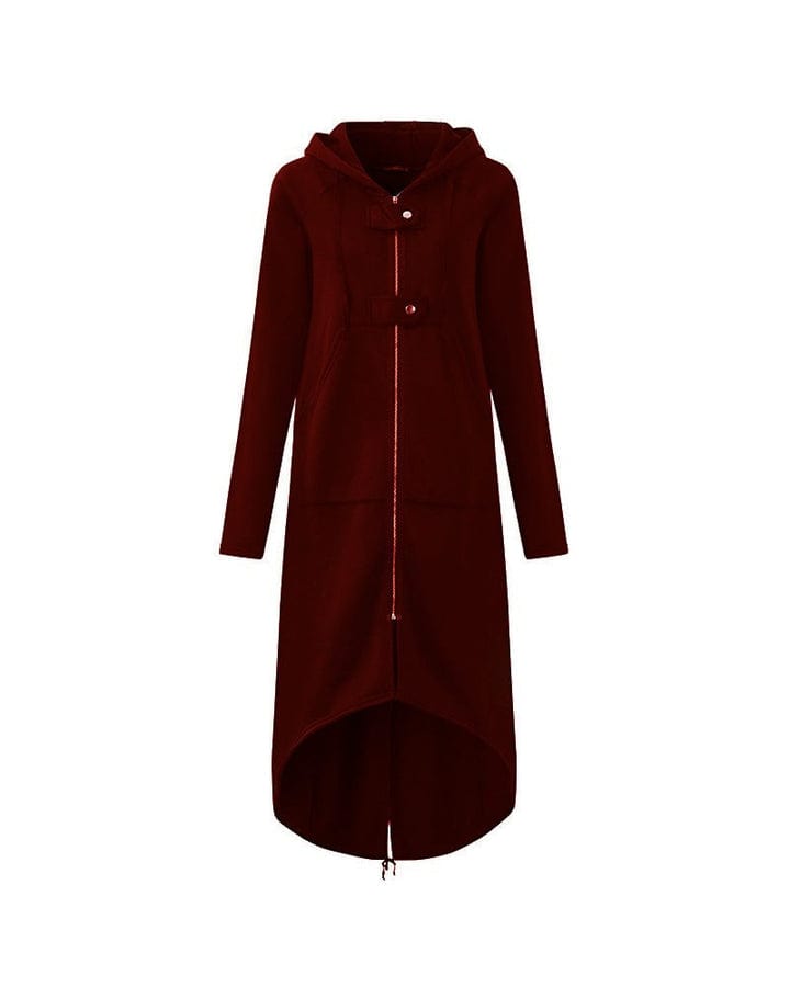 EP | Veste longue pour femme avec fermeture éclair et boutons