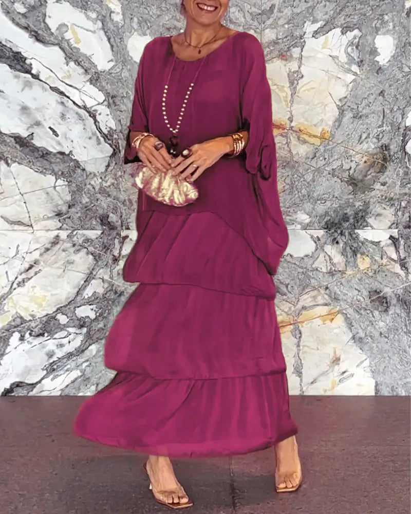 SL | Robe maxi décontractée en couches