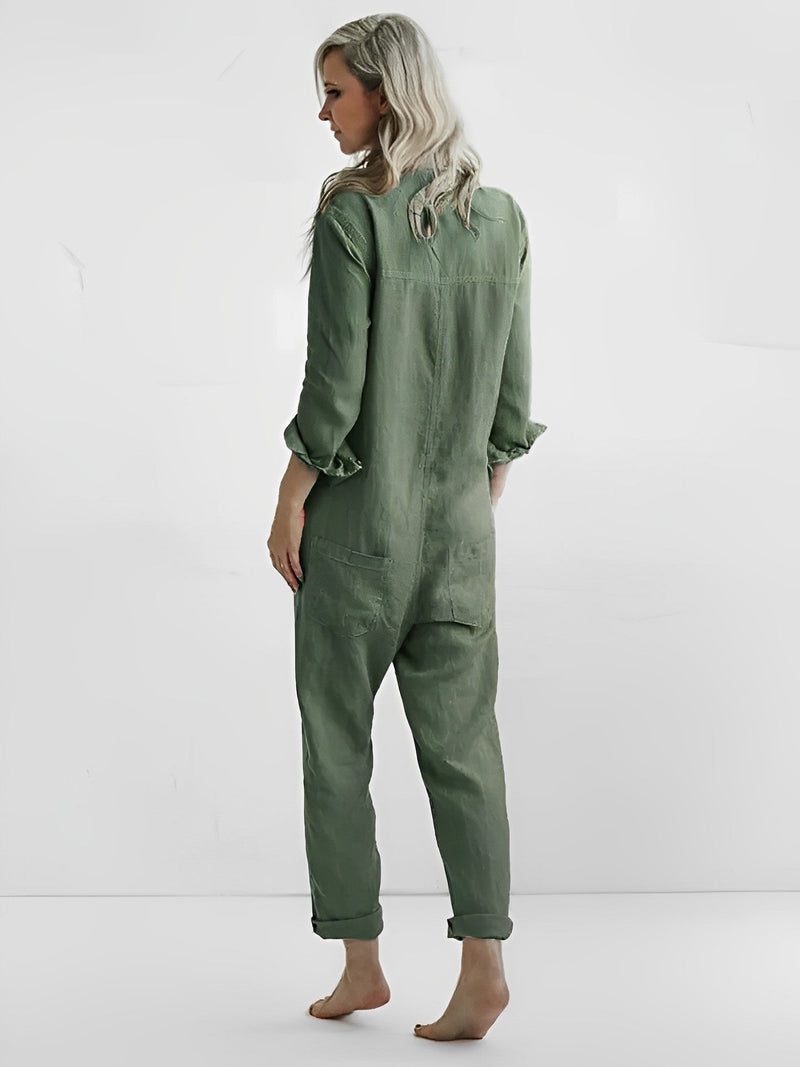 SL | Jumpsuit à manches longues avec boutons et poches
