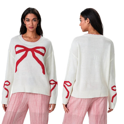 EP | MW - Pull-over festif en tricot avec design de nœuds