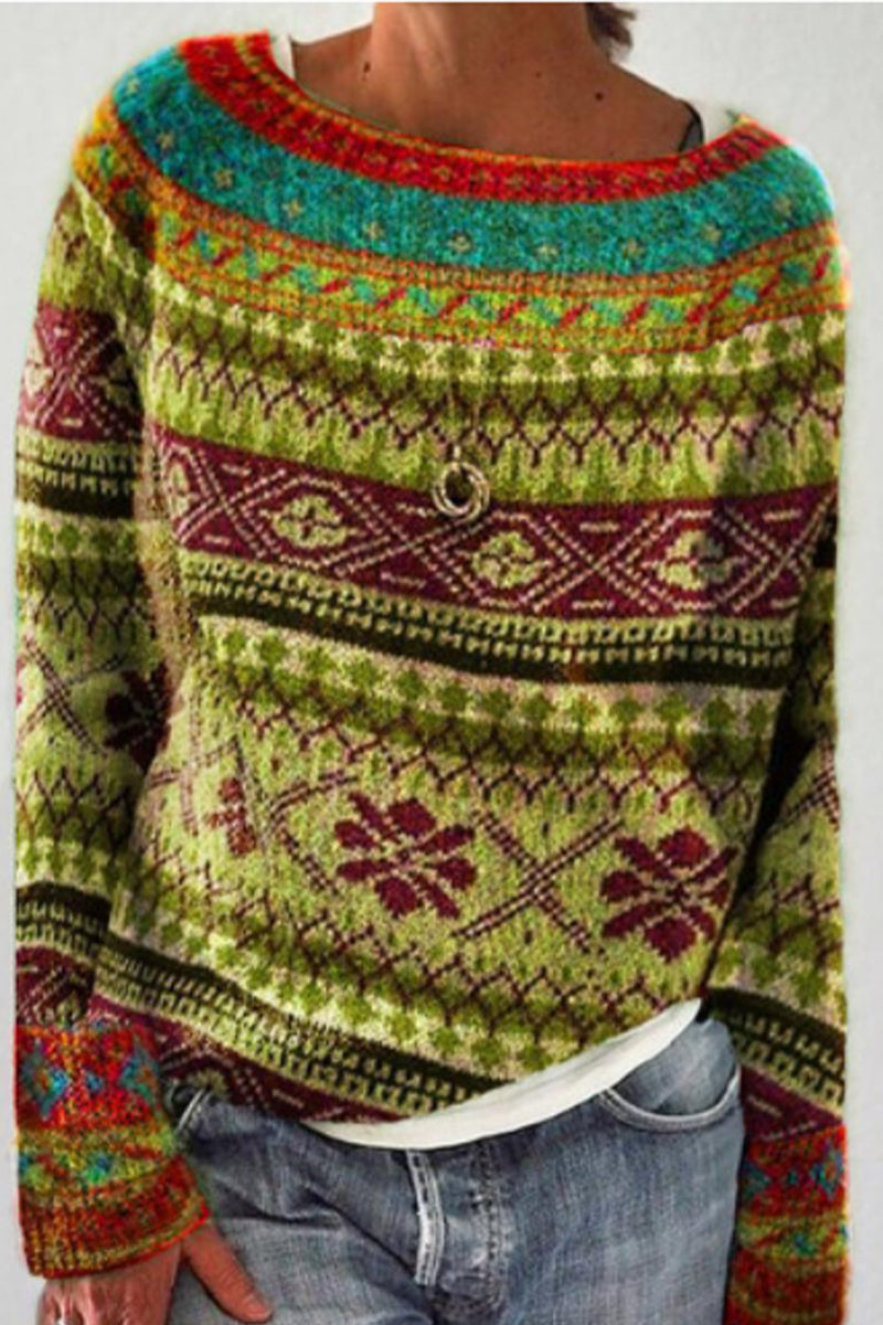 Pull en coton à motifs vintage