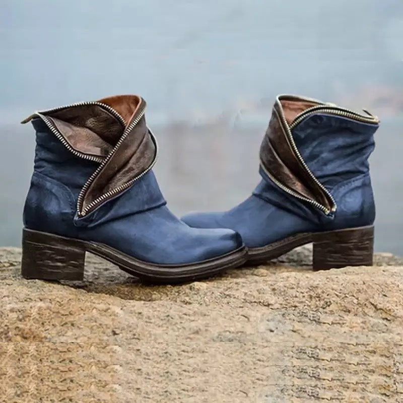 SL | Noble bottines rabattables avec fermeture éclair