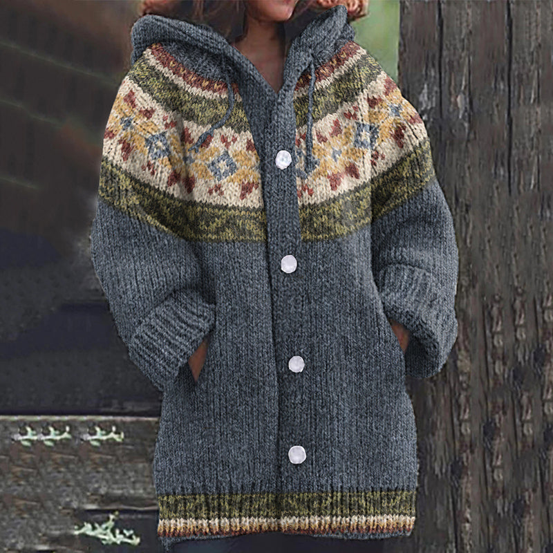 Vintage Tribal Icelandic Pattern Cardigan Sweater artswardrobe
