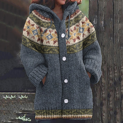 Vintage Tribal Icelandic Pattern Cardigan Sweater artswardrobe