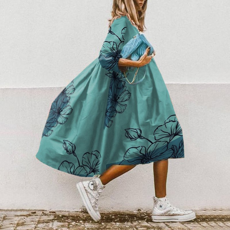 SL | Robe midi fluide avec motif floral