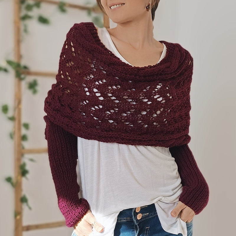 SL | Elégant pull-over cache-cœur en tricot avec détail ajouré