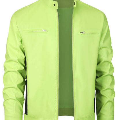 EP | Veste en cuir PU stylée avec des blocs de couleur et un design multi zip