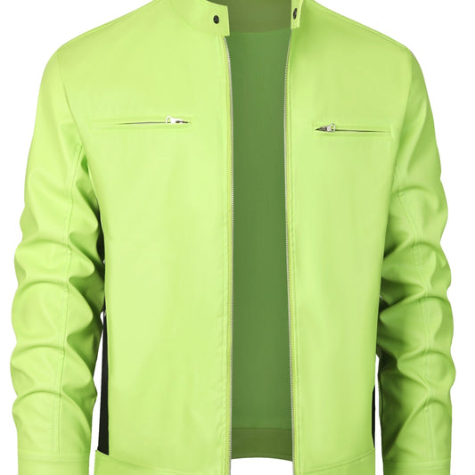 EP | Veste en cuir PU stylée avec des blocs de couleur et un design multi zip