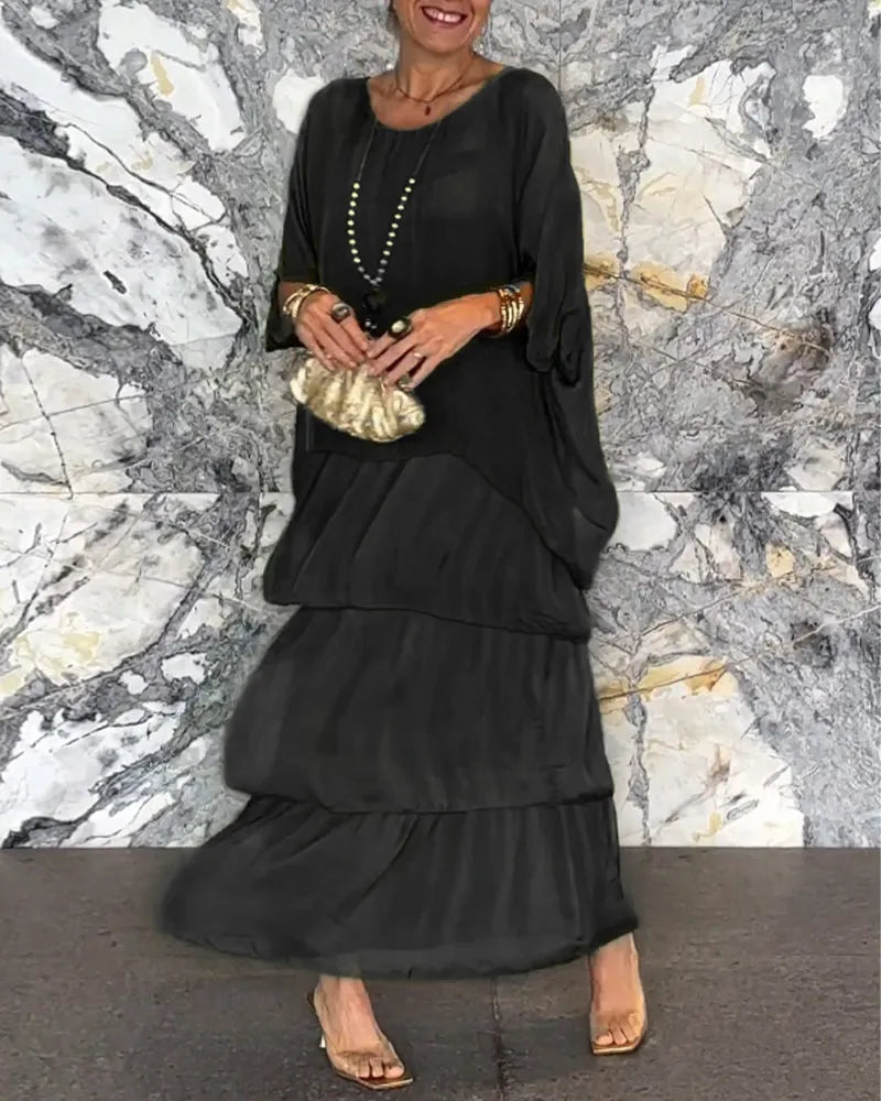 SL | Robe maxi décontractée en couches
