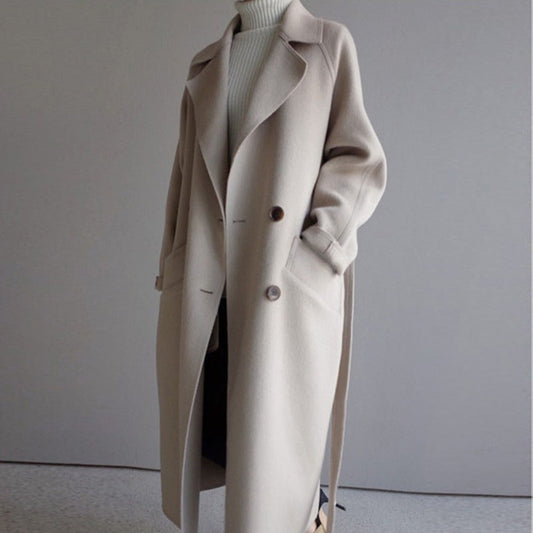 JO | Long manteau en laine pour femme