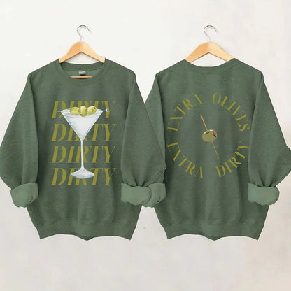 Comstylish Dirty Martini Printed Crew Neck Sweatshirt