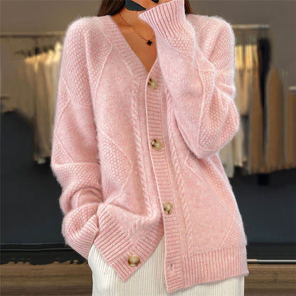 Vintage Loose Slouchy Button Front Cardigan Sweaters elevenforest
