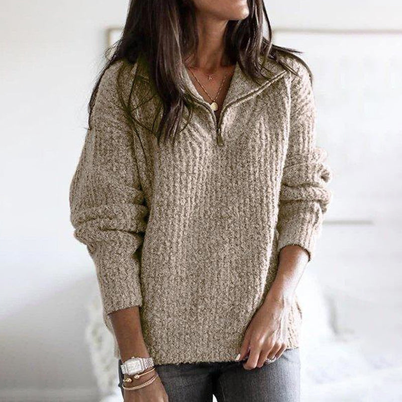 Vintage Zip Pullover Long Sleeve Sweater artswardrobe