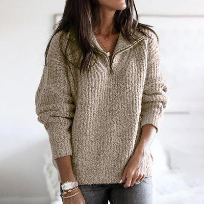 Vintage Zip Pullover Long Sleeve Sweater artswardrobe