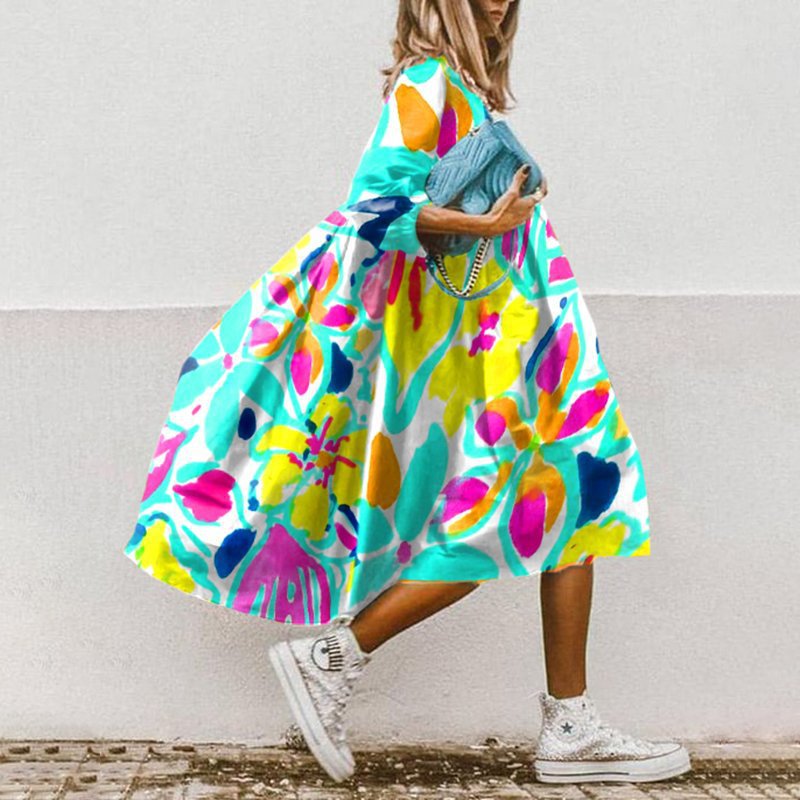 SL | Robe midi fluide avec motif floral