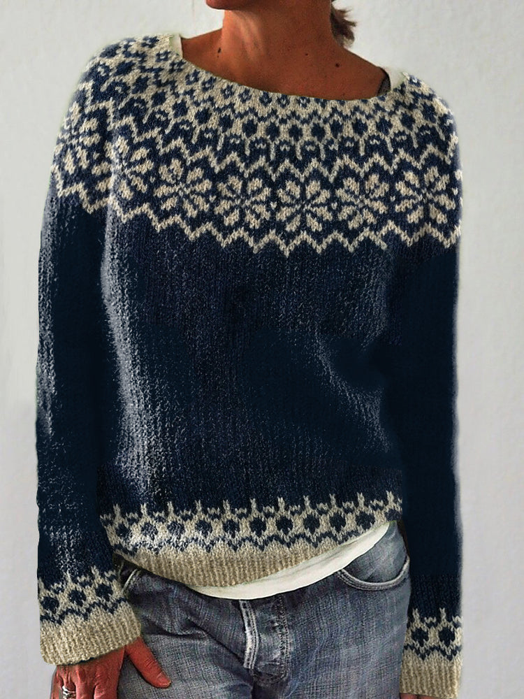 Vintage Jacquard Cozy Icelandic Sweater artswardrobe