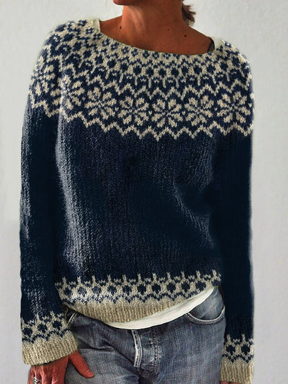 Vintage Jacquard Cozy Icelandic Sweater artswardrobe