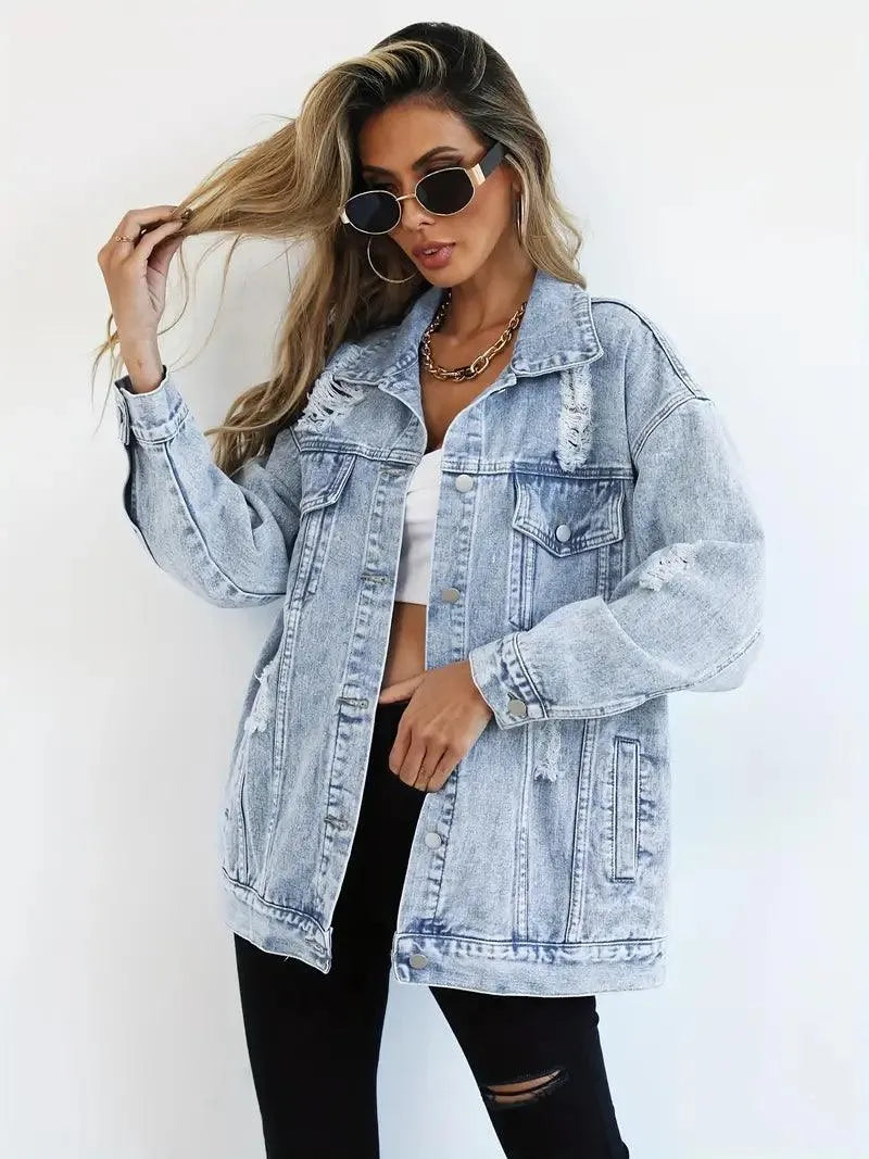 EP | Veste denim oversized tendance pour femmes