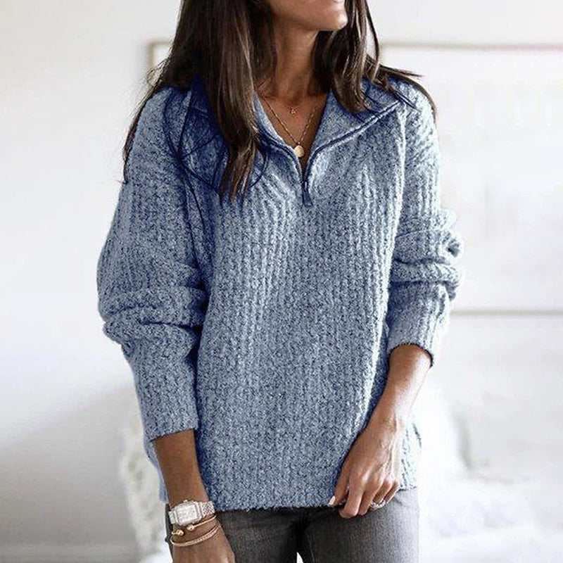 Vintage Zip Pullover Long Sleeve Sweater artswardrobe
