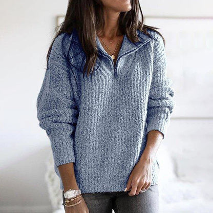 Vintage Zip Pullover Long Sleeve Sweater artswardrobe