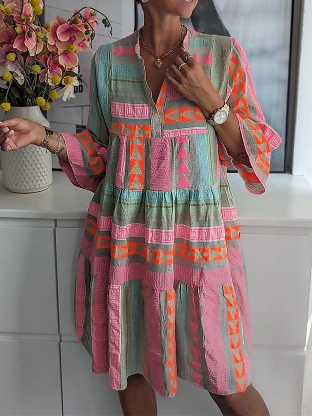 SL | Robe imprimée avec décolleté en V