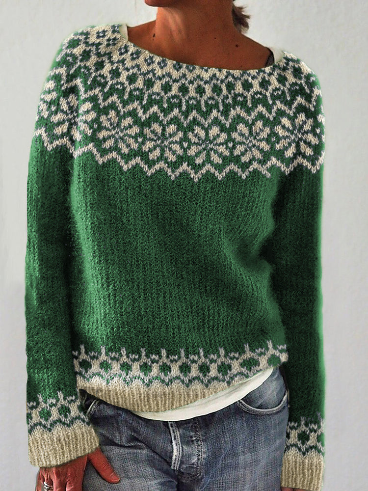 Vintage Jacquard Cozy Icelandic Sweater artswardrobe