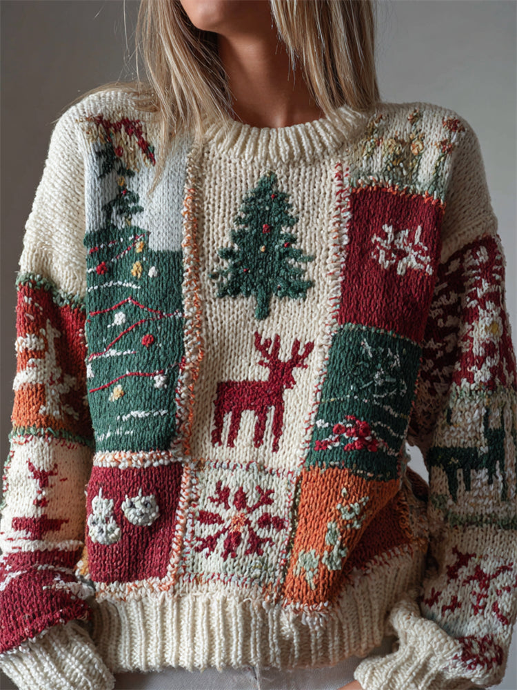 Pull en coton à motif de Noël d'inspiration vintage