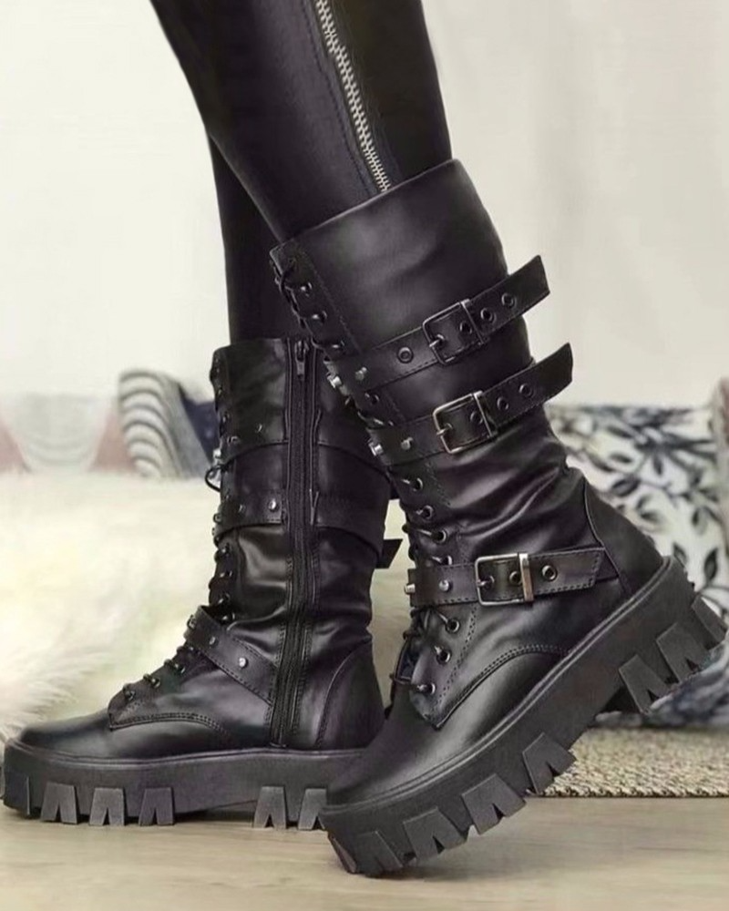 SL | Bottes avec fermeture éclair et boucles