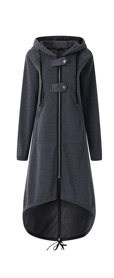 EP | Veste longue pour femme avec fermeture éclair et boutons