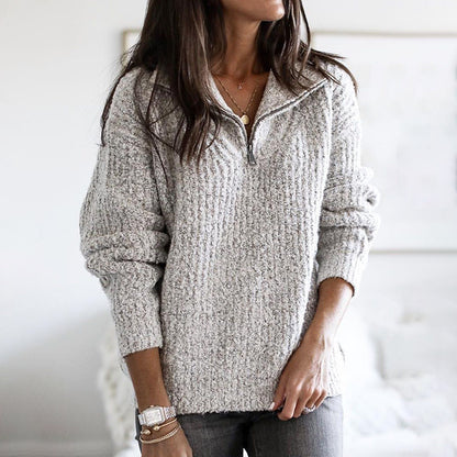 Vintage Zip Pullover Long Sleeve Sweater artswardrobe
