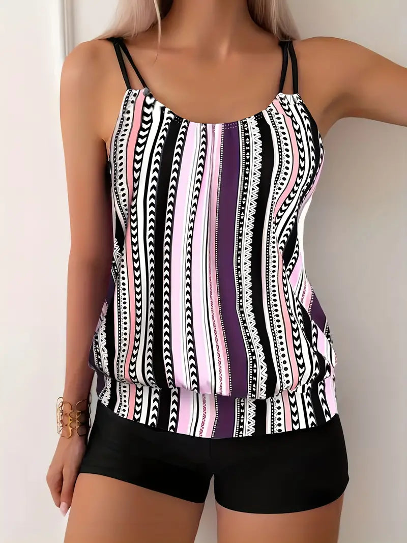 SL | Tankini rayé imprimé